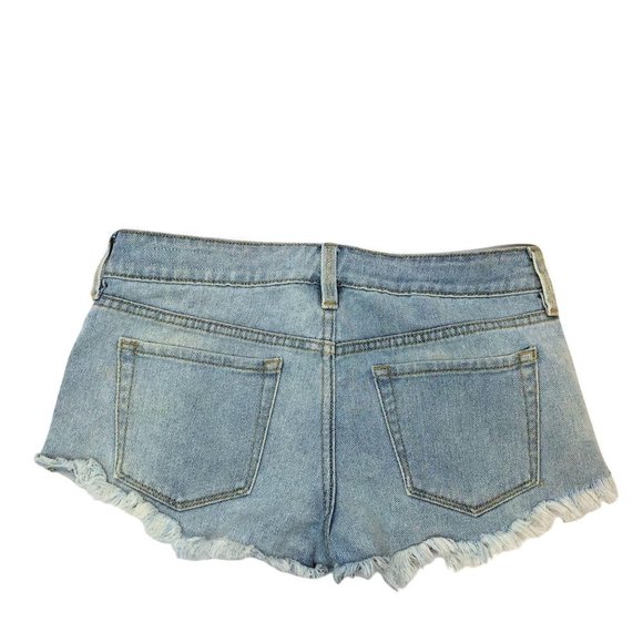 Bullhead Denim Co Low Rise Jean Shorts Womens Size 3 Embroidered Aztec - Picture 2 of 8